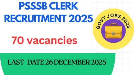 PSSSB Clerk Recruitment 2025