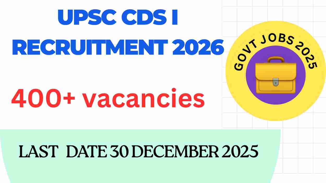 UPSC CDS I Recruitment 2026
