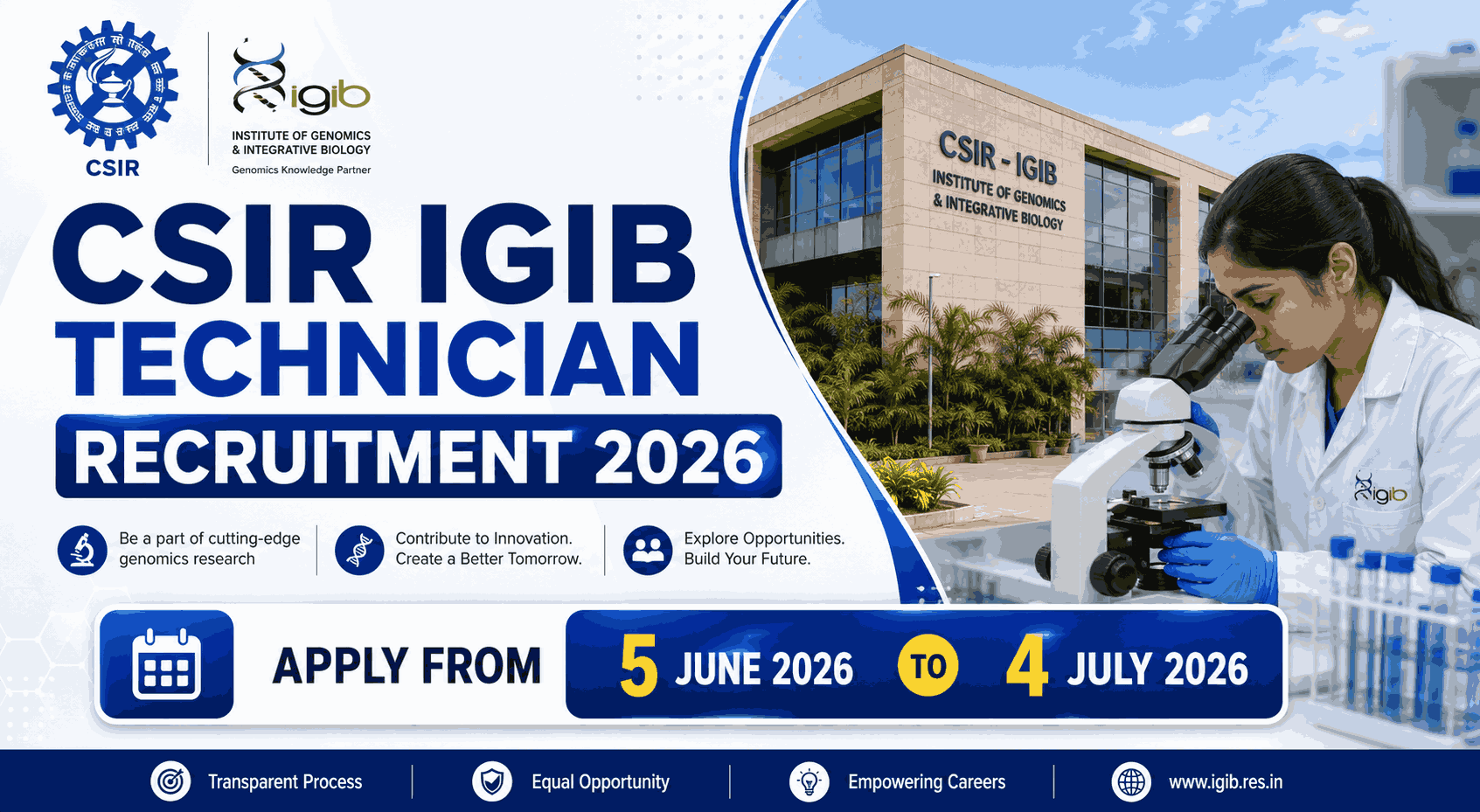 CSIR IGIB Technician Recruitment 2026