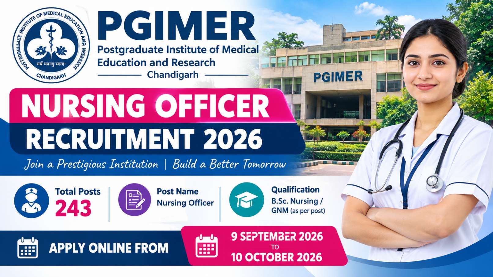 PGIMER Nursing Officer Recruitment 2026